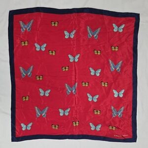 Hanae Mori Butterfly Silk Square Scarf